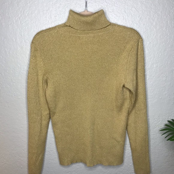 Lauren Ralph Lauren Gold Turtleneck Sweater - Picture 2 of 4